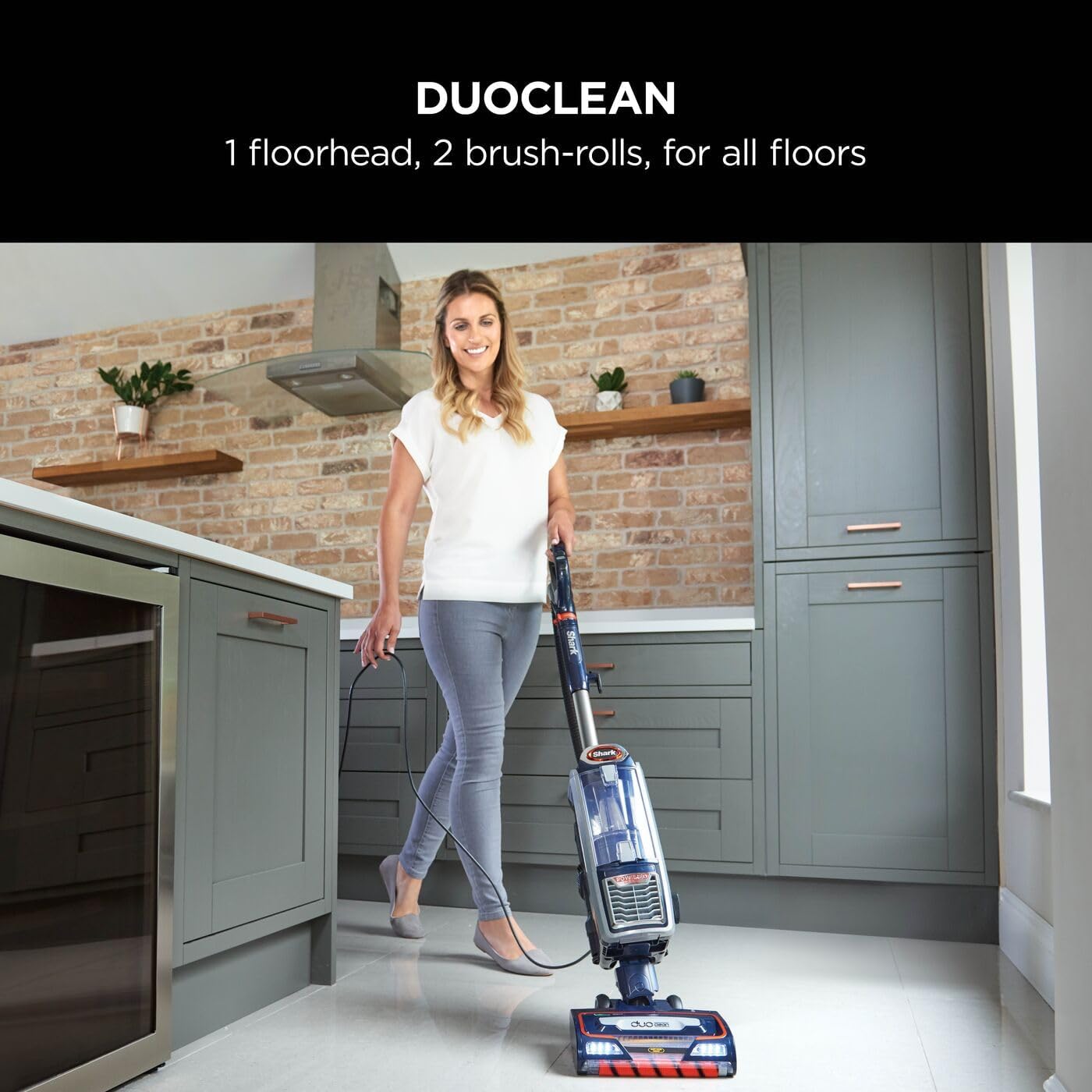 Shark NZ801UKT DuoClean Powered Lift-Away Upright Vacuum Anti Hair Wrap HEPA 0.22 gal Corded 750W 14.3 lb Navy/Orange