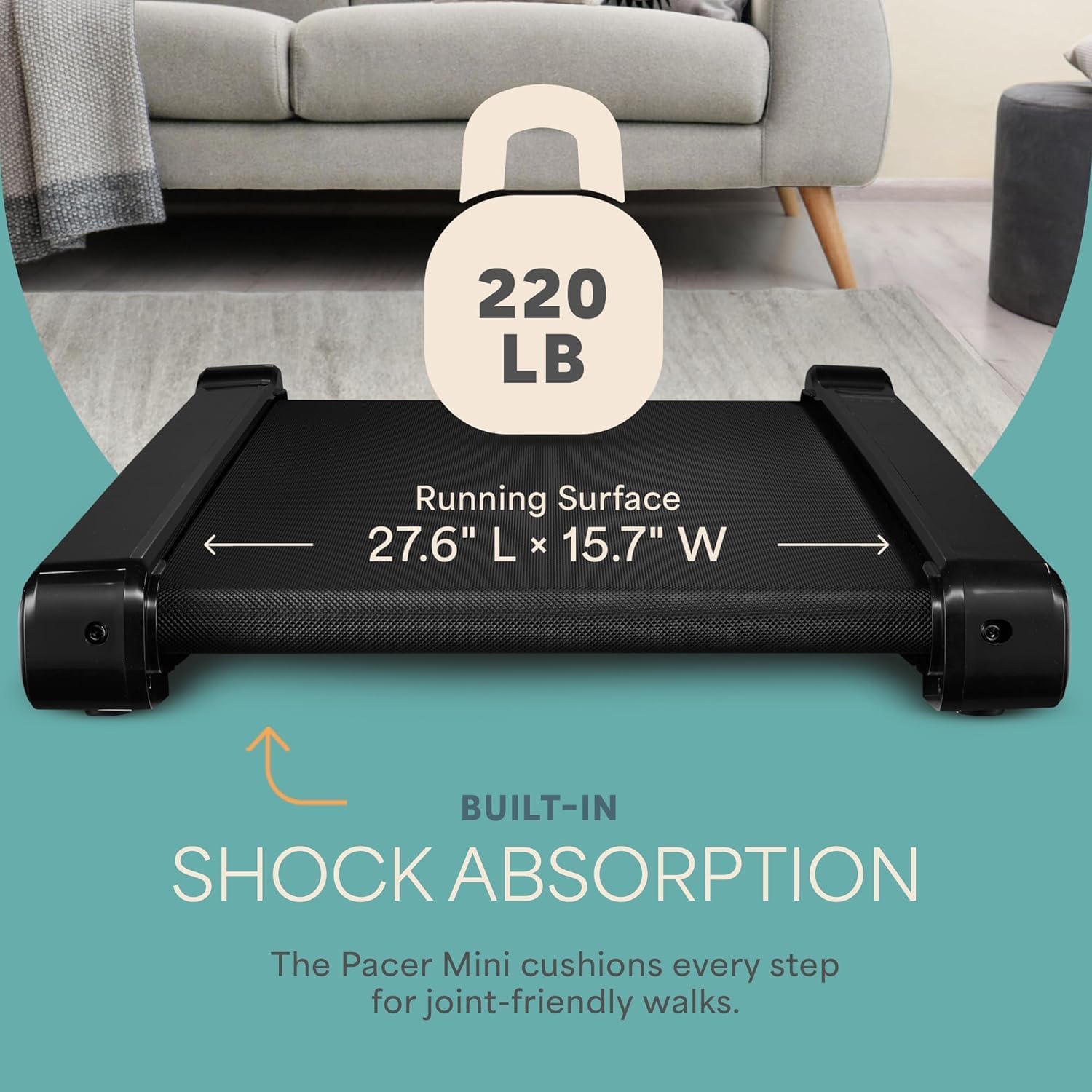 LifePro PacerMini Compact Walking Pad Treadmill with Incline Under Desk Portable Quiet Electric 3 MPH 220 lb Capacity