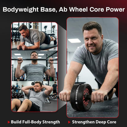 VINSGUIR Ab Roller Wheel Dual-Wide Core Strength Trainer with Knee Pad 440 lb Capacity