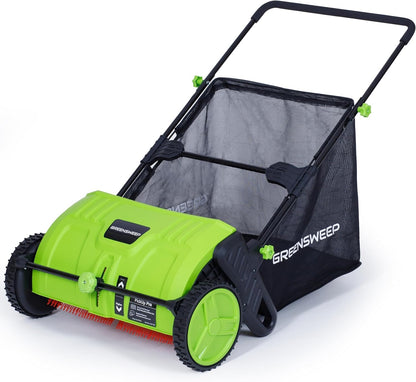 GreenSweep Pickup Pro V26 Push Lawn Sweeper 21-Inch Cutting Width 14 lb Manual Polypropylene Green GS-PP2V26