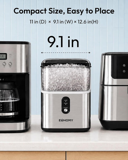 EUHOMY Nugget Ice Maker Countertop Chewable Pellet Ice Machine Self-Cleaning 35 lbs/Day Portable
