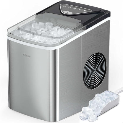 Silonn Nugget Ice Maker Countertop Chewable Pellet Ice Machine Self-Cleaning 36 lbs/Day Portable Black
