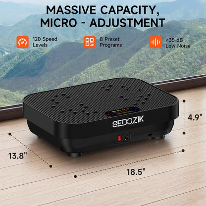 Vibration Plate Exercise Machine with Resistance Bands Bluetooth 450 lb Capacity Black