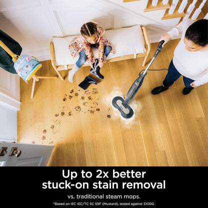 Shark S7201 Steam & Scrub with Steam Blaster Technology All-in-One Hard Floor Steam Mop 3 Steam Modes LED Headlights Black