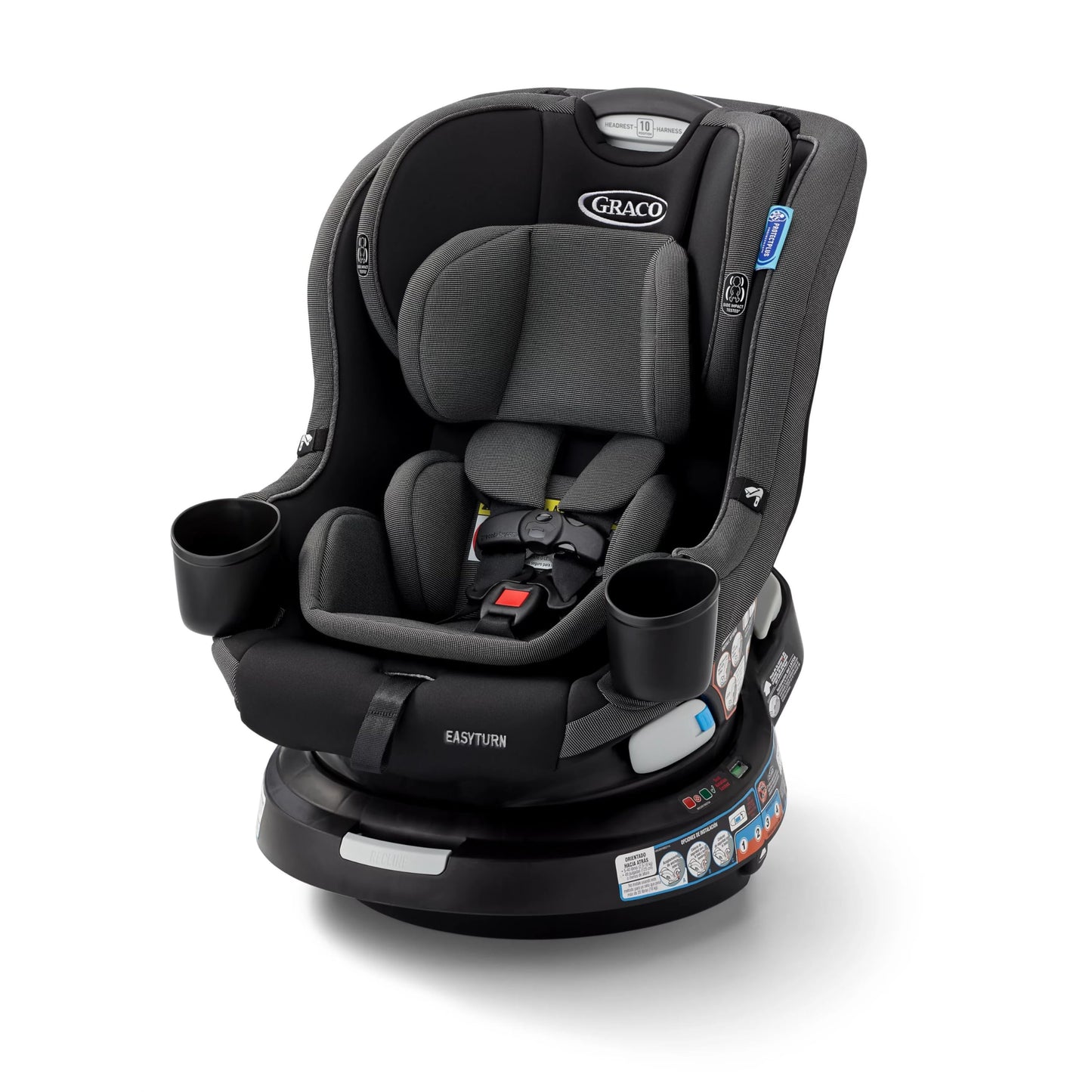 Graco EasyTurn 360 2-in-1 Convertible Car Seat, 360 Degree Rotating Infant to Toddler Rotating Car Seat, 2 Modes Forward and Rear Facing, Slim Design, Cyran