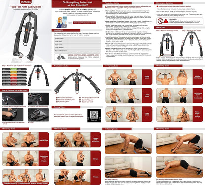 Hydraulic Twister Arm Trainer 22-440 lbs Adjustable 3-in-1 Chest Workout Equipment with Ab Roller