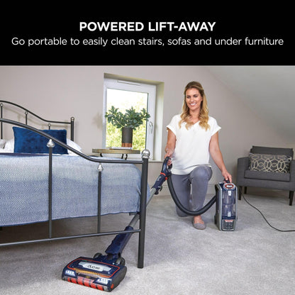Shark NZ801UKT DuoClean Powered Lift-Away Upright Vacuum Anti Hair Wrap HEPA 0.22 gal Corded 750W 14.3 lb Navy/Orange