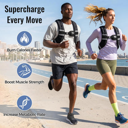 Zeerun Weighted Vest Reflective Stripe Adjustable Buckle Neoprene Rucking for Men Women Walking Running Strength Training
