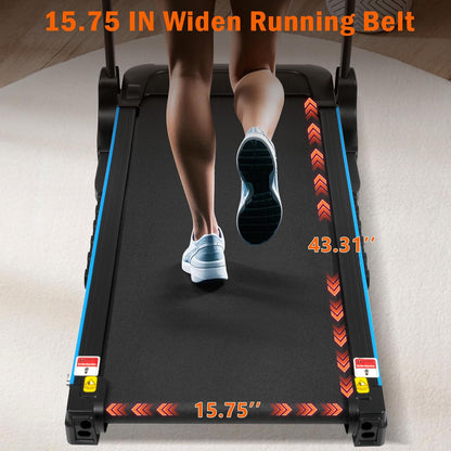 Incline Treadmill with 3.0 HP Motor 350 lb Capacity Auto-Folding Hydraulic System Black