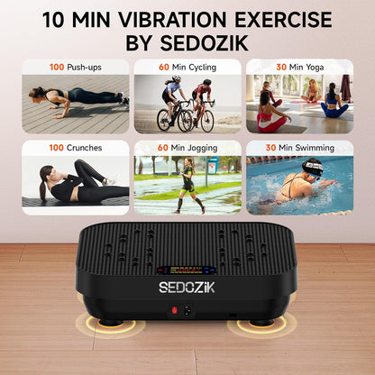 Vibration Plate Exercise Machine with Resistance Bands Bluetooth 450 lb Capacity Black