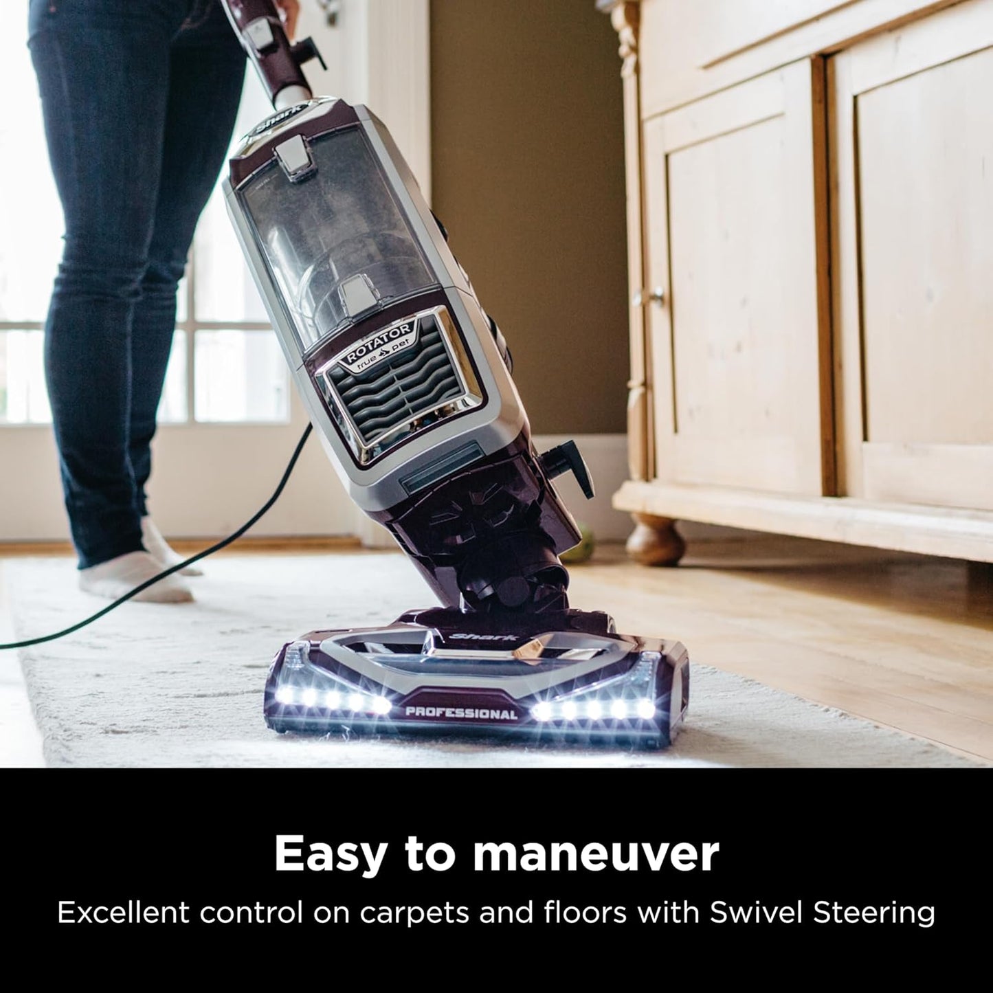 Shark Rotator Powered Lift-Away TruePet Upright Vacuum HEPA Filter 0.88 qt Dust Cup LED Headlights Pet Power Brush Crevice Tool 15.4 lb NV752