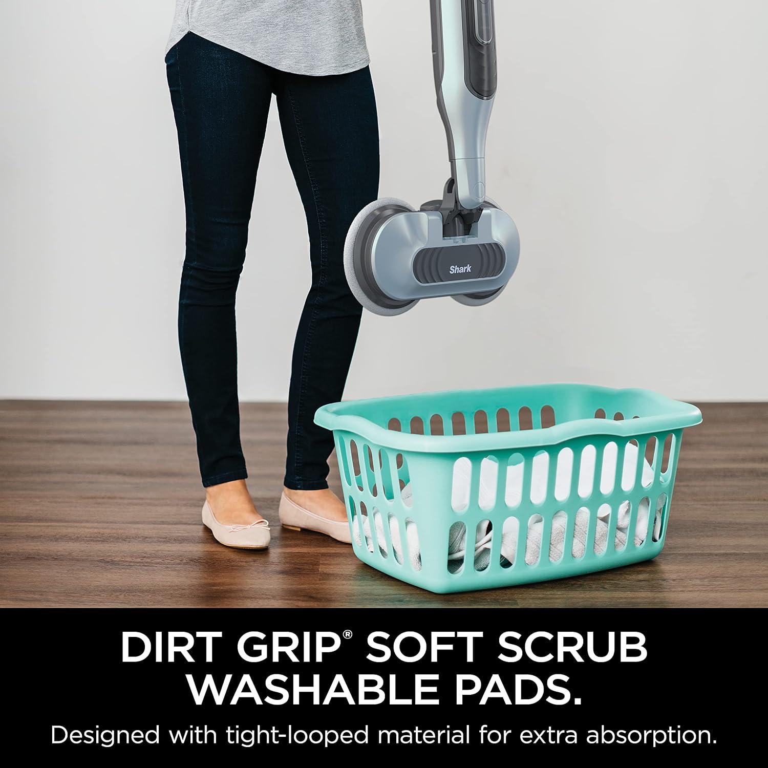 Shark Steam & Scrub All-in-One Scrubbing and Sanitizing Steam Mop 2 Steam Modes 1120W 22 ft Cord 7.7 lb Pure Water Blue S7000AMZ