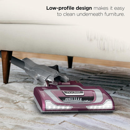 Shark Rocket Pet Plus Corded Stick Vacuum XL Dust Cup Handheld Conversion LED Headlights 8.6 lb Bordeaux/Silver HV322