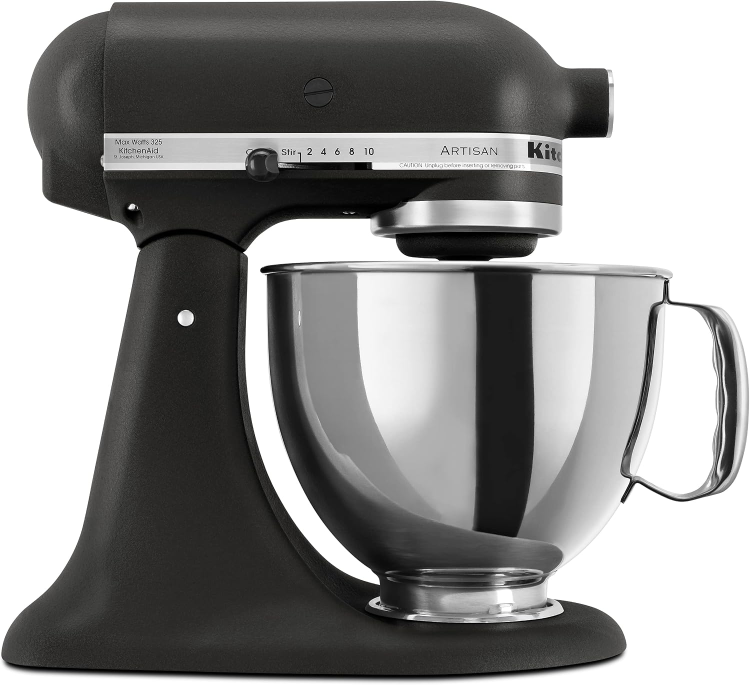 KitchenAid Artisan 5 Qt Tilt-Head Stand Mixer 325W 10-Speed with Flat Beater Dough Hook Wire Whip Pouring Shield 23 lb KSM150PS