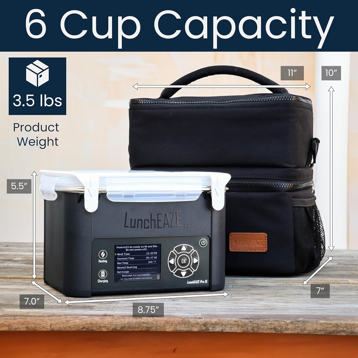 LunchEAZE XL Cordless Heated Electric Lunch Box