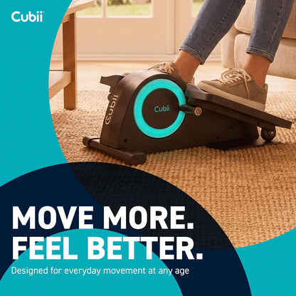 Cubii JR1 Under Desk Elliptical Seated Pedal Exerciser Compact Mini Elliptical Machine for Home Office Aqua