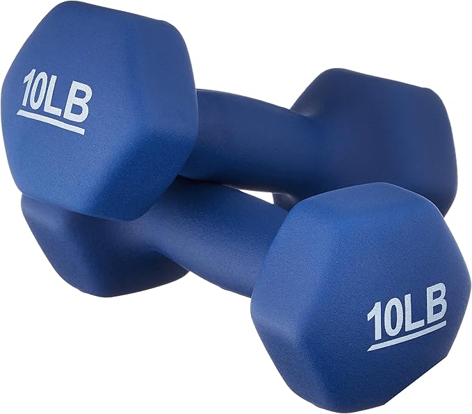 Amazon Basics Neoprene Dumbbell Pair 10 lb Navy Blue