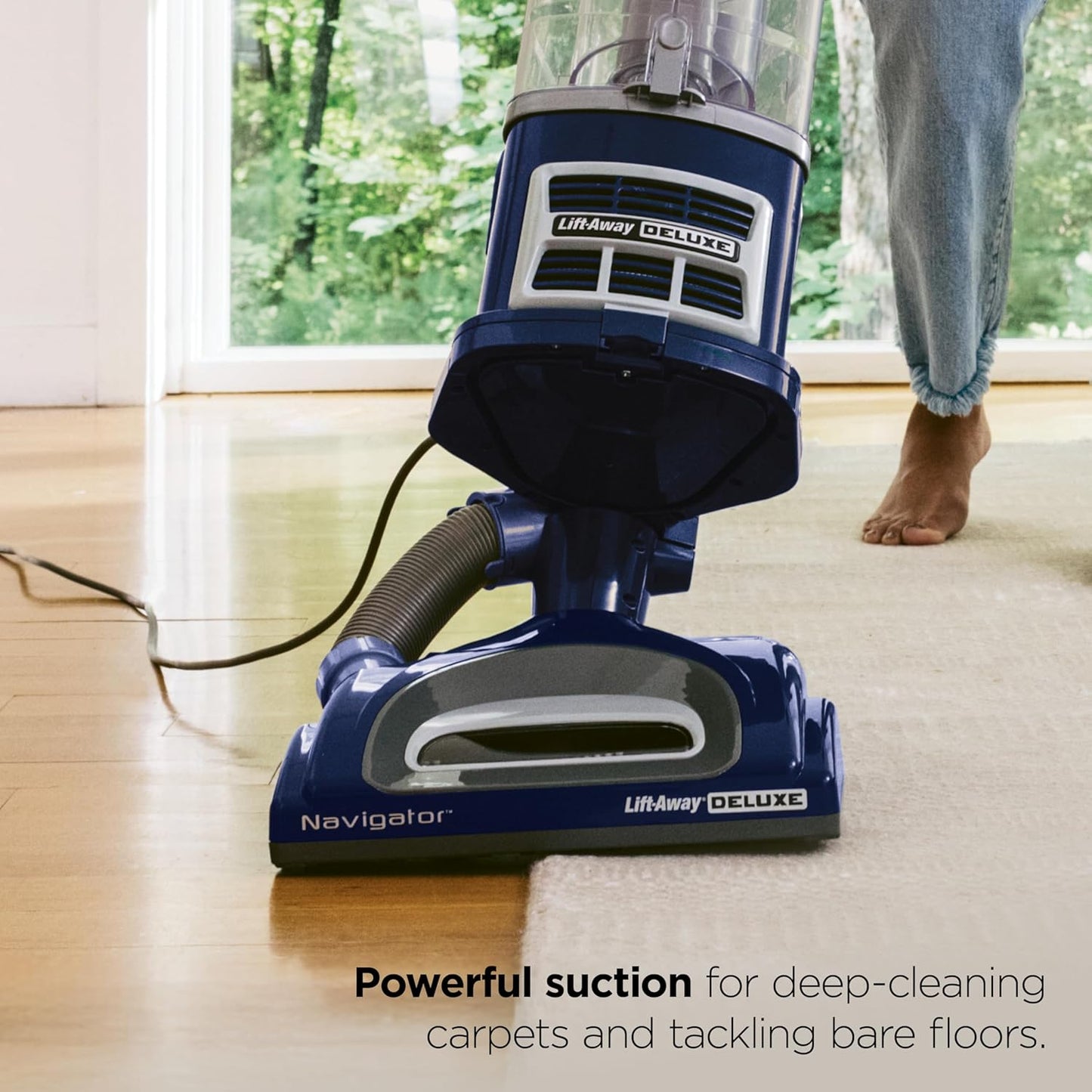 Shark Navigator Lift-Away Upright Vacuum HEPA Pet Hair Swivel Steering 0.9 qt Corded 1200W 16 lb Navy NV360