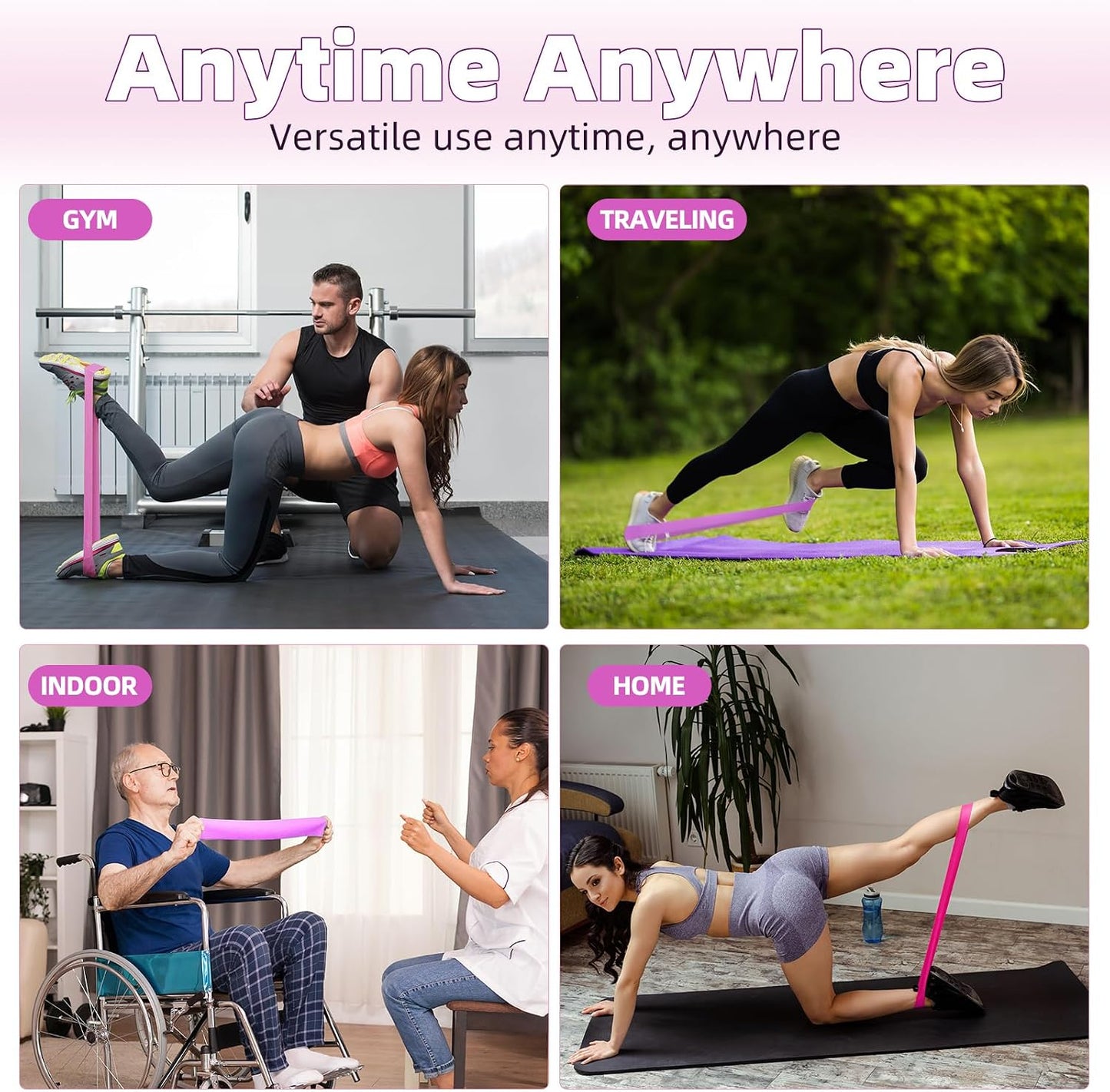 JAKKOFOXX Resistance Loop Exercise Bands Set of 5 with Carry Bag for Home Fitness Stretching Strength Training Physical Therapy