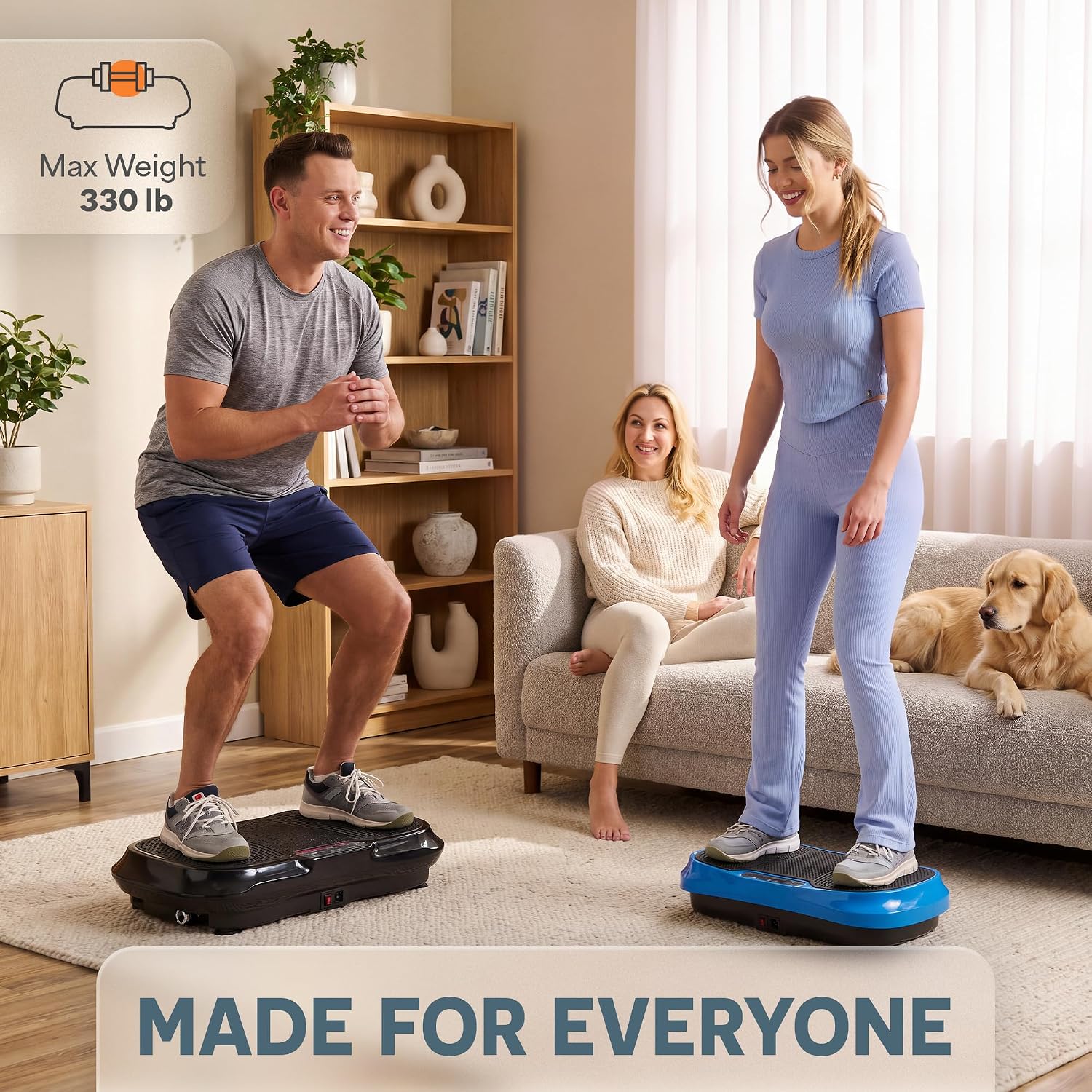 LifePro Waver Vibration Plate Exercise Machine 99 Speeds 10 Presets Resistance Bands Non-Slip 330 lb Capacity
