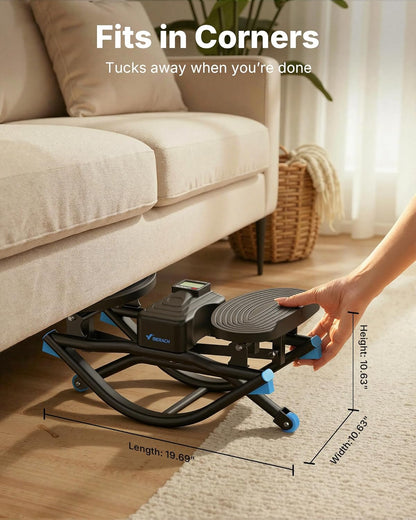 MERACH Rocking Stepper 3D Motion Balance Board with Resistance Bands 330 lb Capacity