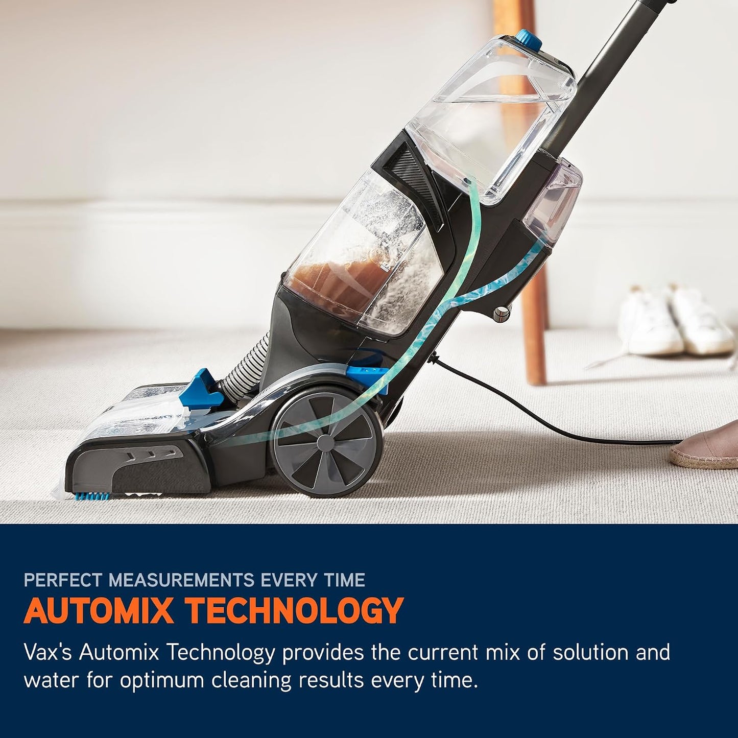 Vax Platinum SmartWash Upright Carpet & Upholstery Cleaner CDCW-SWXS Stain & Odour Removal 3.5 L 16.3 lb Charcoal/Blue