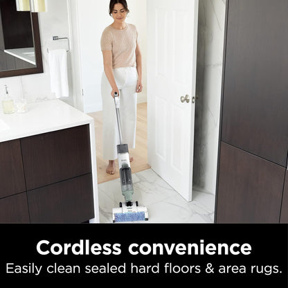 Shark HydroVac Cordless Pro XL 3-in-1 Vacuum Mop Self-Cleaning System 2 Brushrolls 2 Solutions Multi-Surface Hardwood Tile Area Rug Tea Green AW302