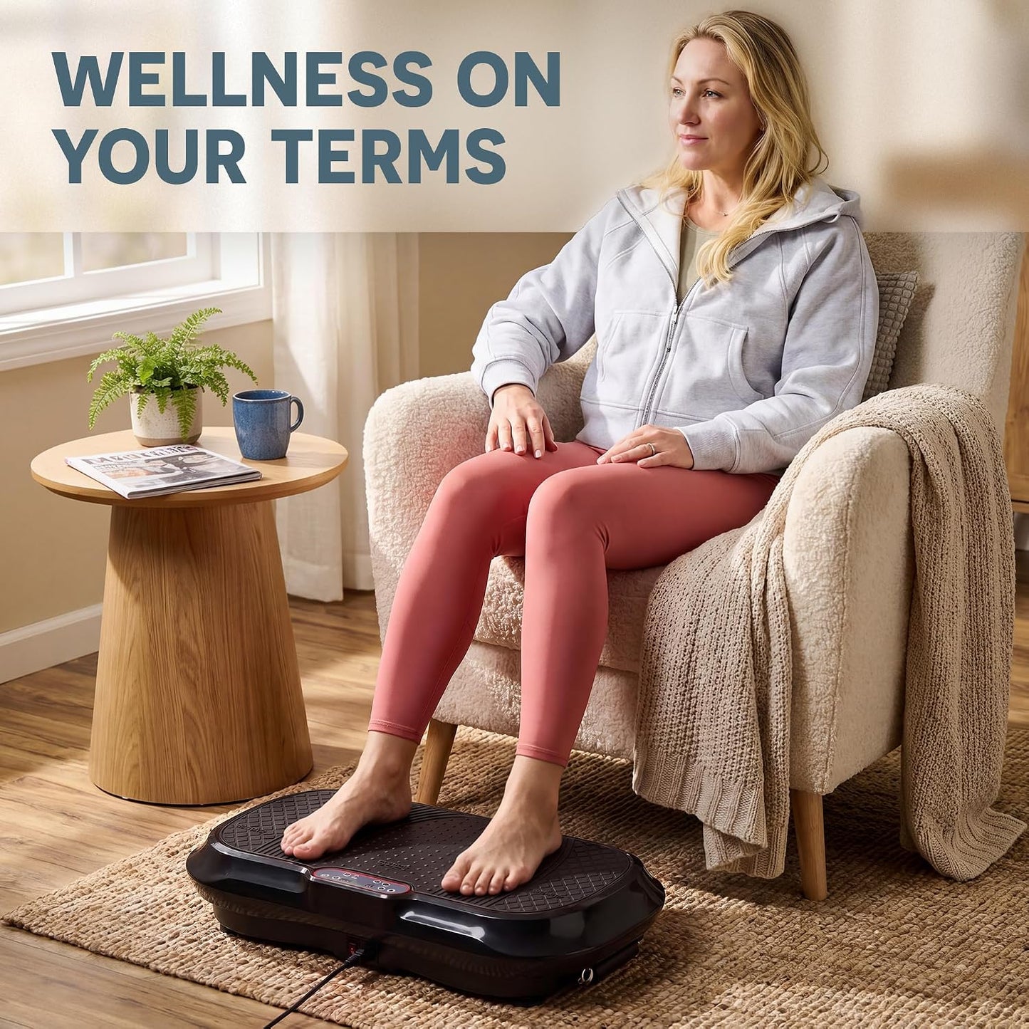 LifePro Waver Vibration Plate Exercise Machine 99 Speeds 10 Presets Resistance Bands Non-Slip 330 lb Capacity