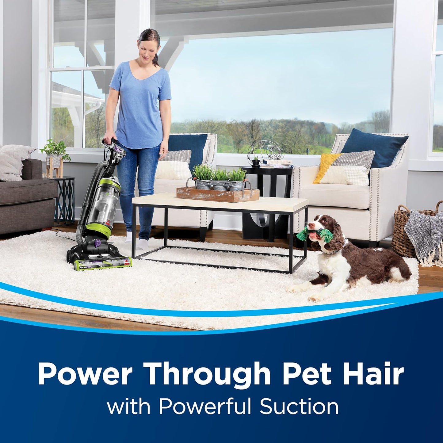 Bissell CleanView Swivel Pet Upright Vacuum Triple Action Brush Roll Large Capacity Dirt Tank Scatter-Free Technology 2252