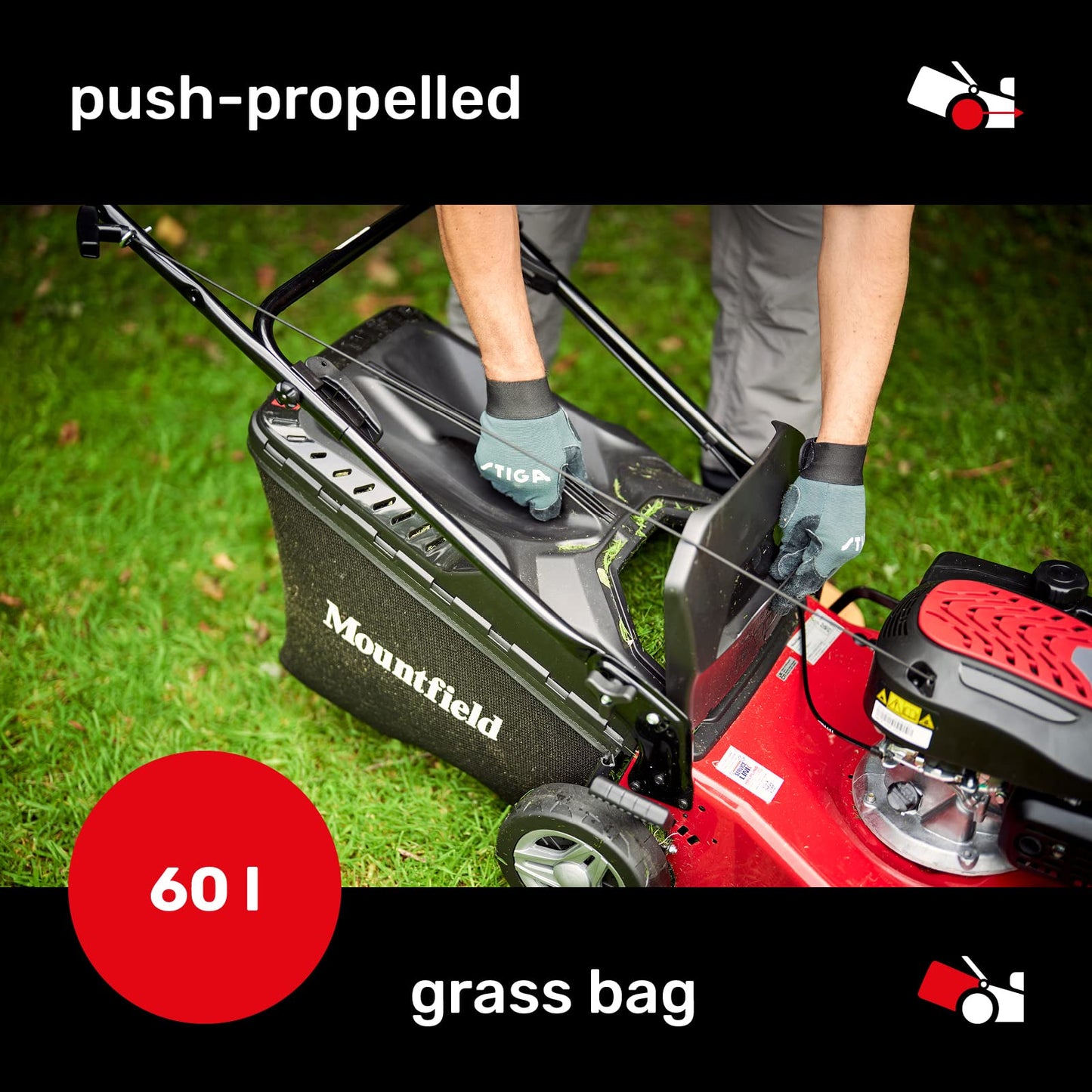 HP164 39Cm 123cc Hand Propelled Petrol Lawnmower