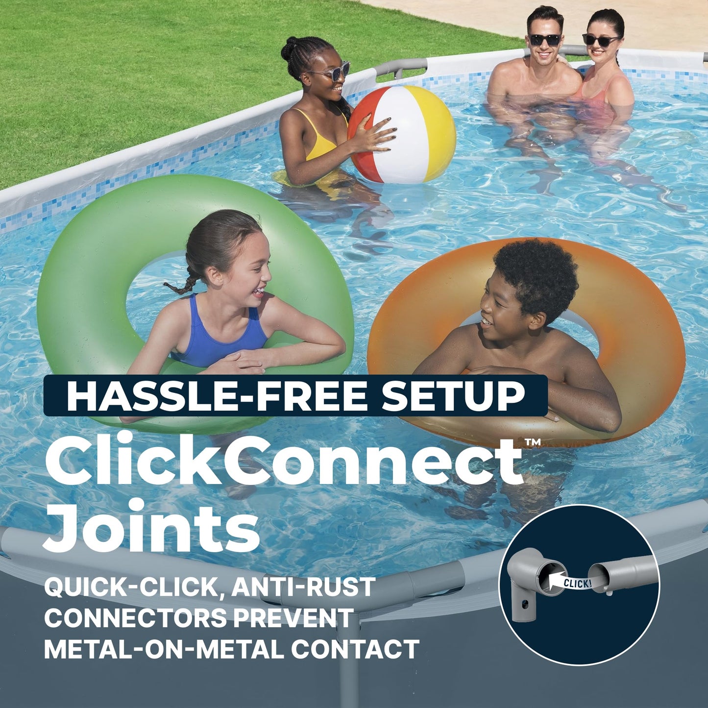 Steel Pro MAX 16' x 10' x 42" Above Ground Pool, Oval Metal Frame Outdoor Swimming Pool