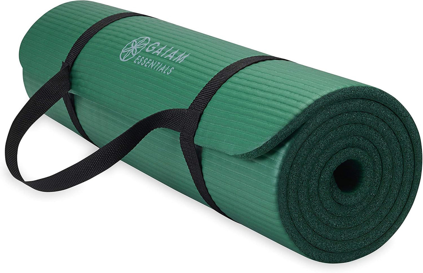 Gaiam Thick Yoga Mat Extra Cushioned NBR Foam Non-Slip Exercise Fitness Mat with Carrying Strap 72 x 24 Inch