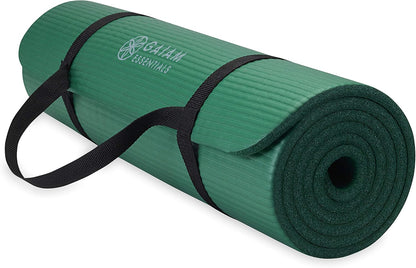 Gaiam Thick Yoga Mat Extra Cushioned NBR Foam Non-Slip Exercise Fitness Mat with Carrying Strap 72 x 24 Inch