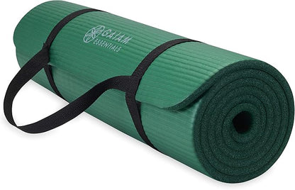 Gaiam Thick Yoga Mat Extra Cushioned NBR Foam Non-Slip Exercise Fitness Mat with Carrying Strap 72 x 24 Inch
