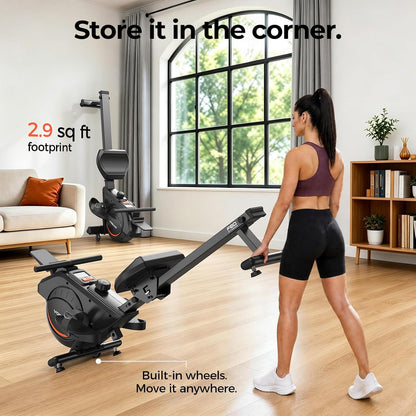 YOSUDA Magnetic Rowing Machine 16-Level Resistance Bluetooth App LCD Monitor 350 lb Capacity