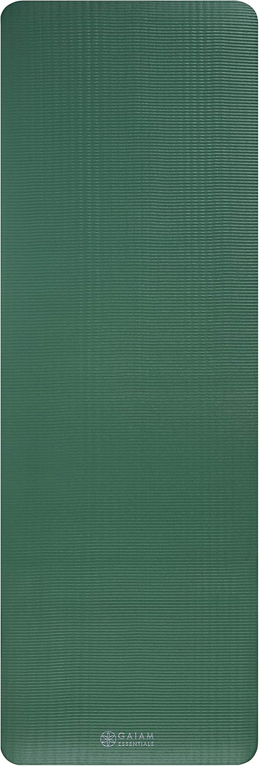 Gaiam Thick Yoga Mat Extra Cushioned NBR Foam Non-Slip Exercise Fitness Mat with Carrying Strap 72 x 24 Inch