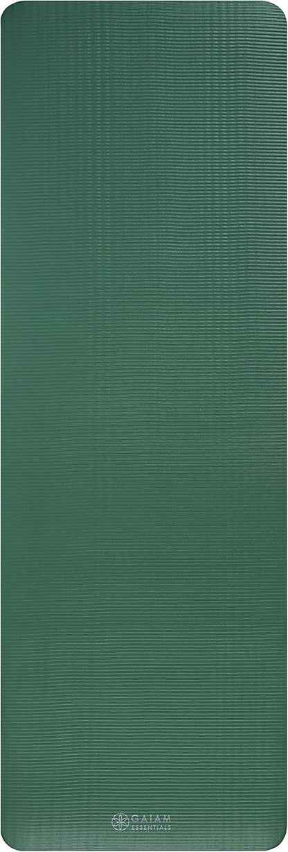 Gaiam Thick Yoga Mat Extra Cushioned NBR Foam Non-Slip Exercise Fitness Mat with Carrying Strap 72 x 24 Inch