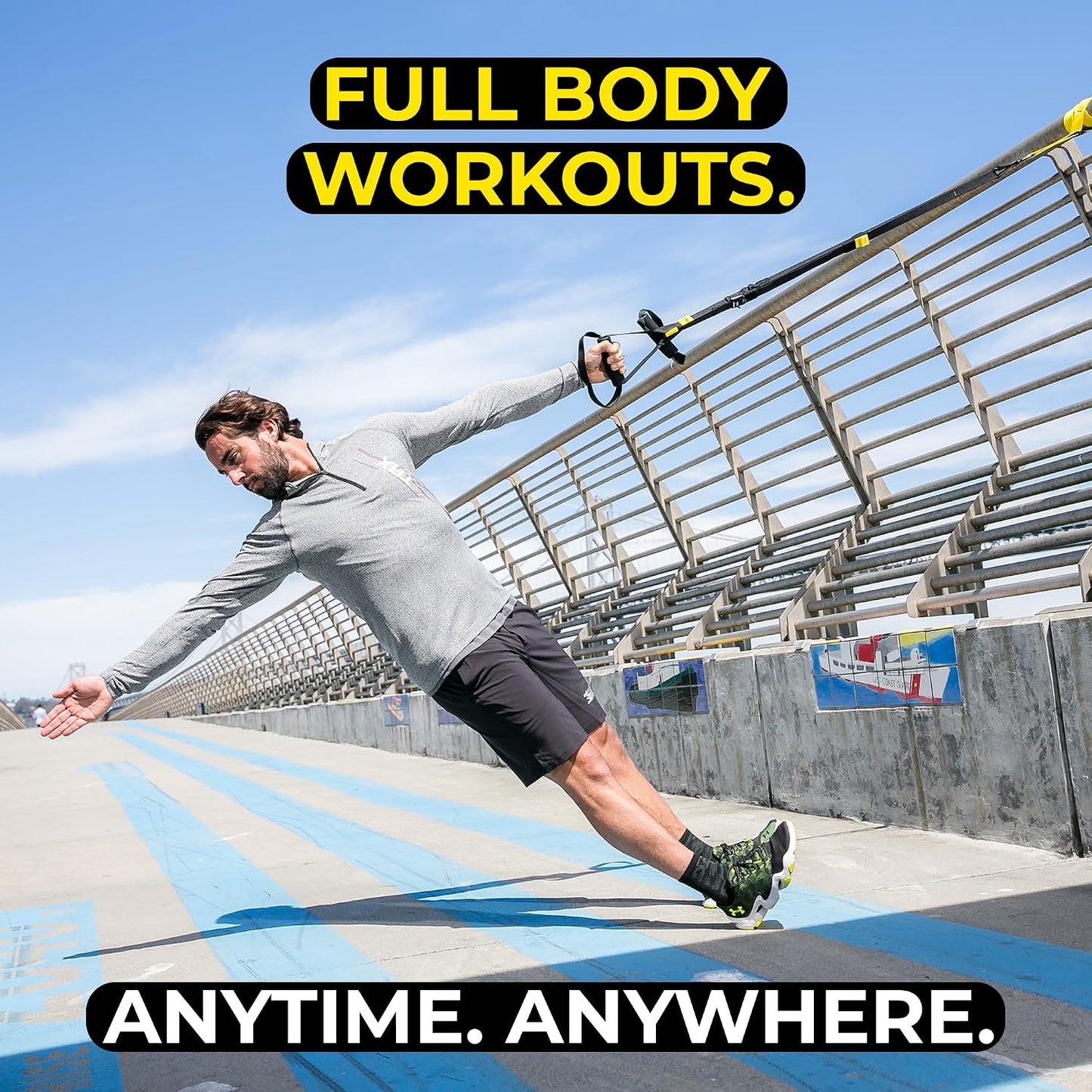 TRX GO Suspension Trainer Portable Bodyweight Home Gym Full Body Strength Training Equipment Grey