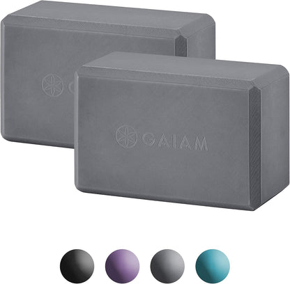 Gaiam Yoga Block Supportive Latex-Free EVA Foam Non-Slip Beveled Edges
