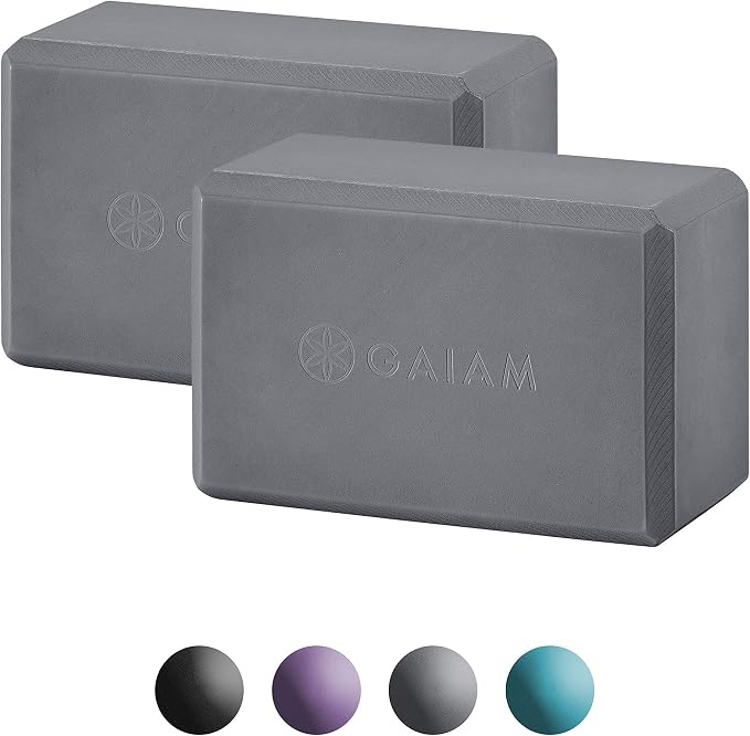 Gaiam Yoga Block Supportive Latex-Free EVA Foam Non-Slip Beveled Edges