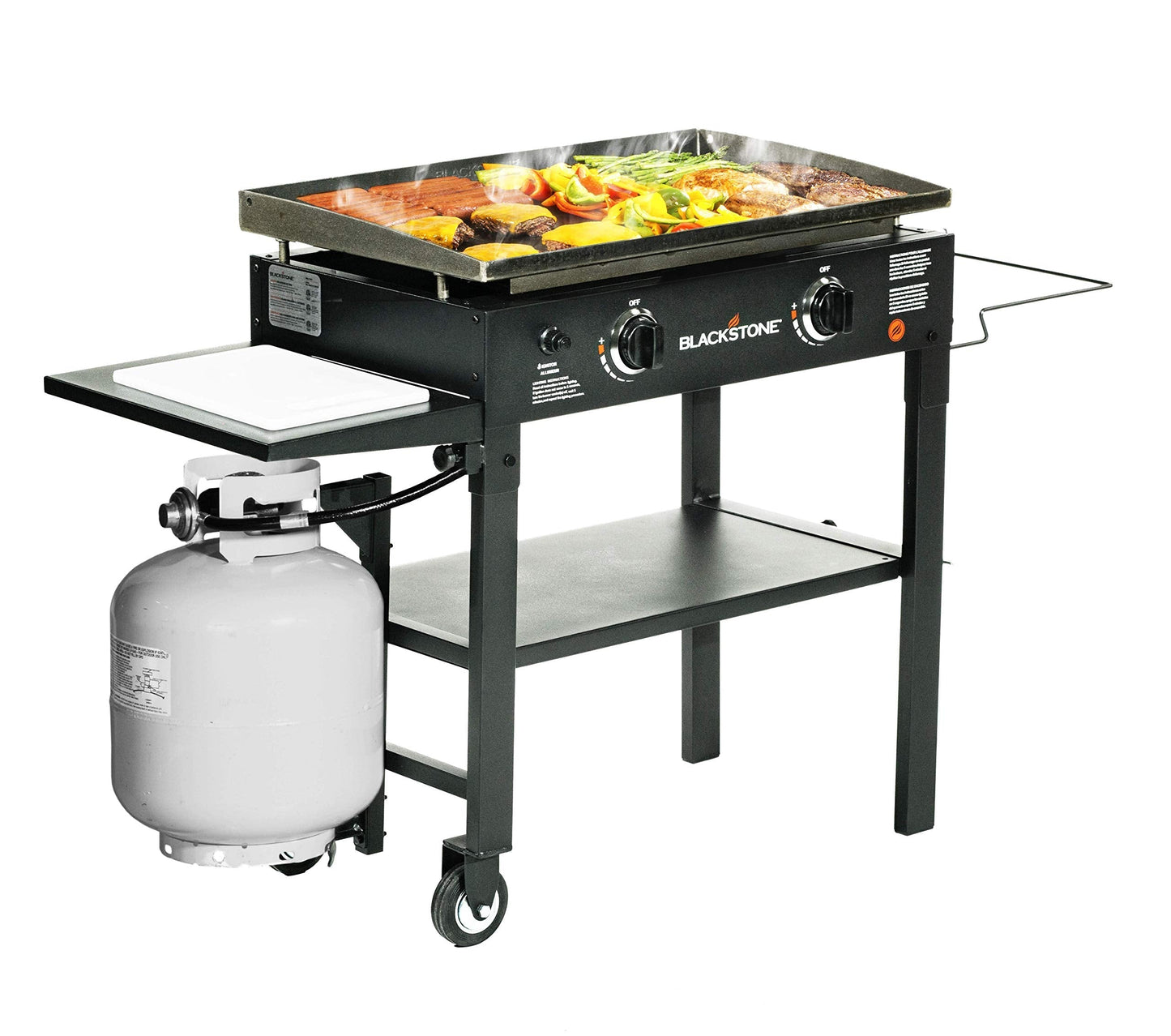 1853 Flat Top Gas Grill 2 Burner Propane Fuelled Rear Grease Management System
