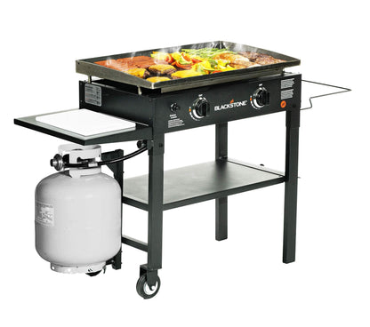 1853 Flat Top Gas Grill 2 Burner Propane Fuelled Rear Grease Management System