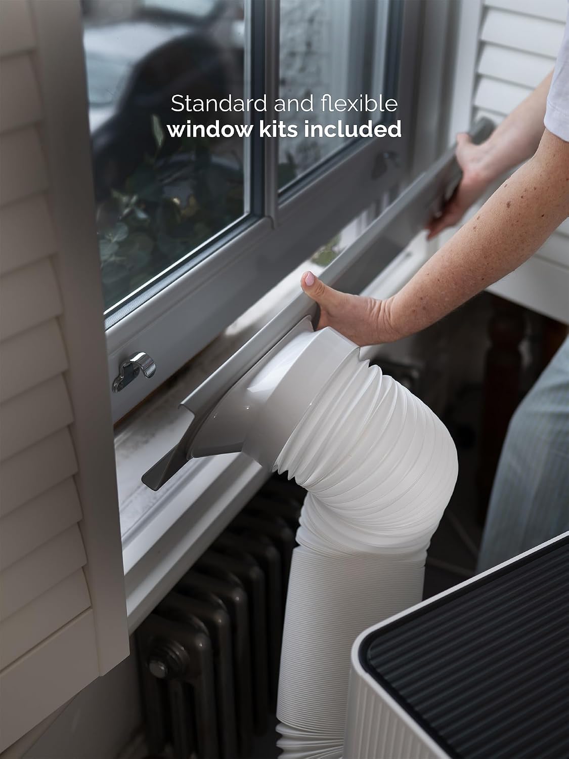 9000 BTU Portable Air Conditioner Wi-Fi Enabled App Control Low Energy Quiet 51-55 dB Free Window Kit White MC9000CHRPRO
