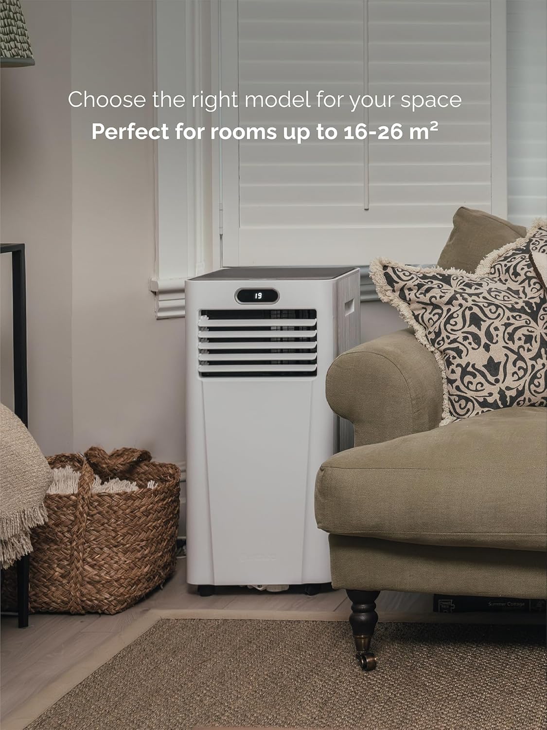 9000 BTU Portable Air Conditioner Wi-Fi Enabled App Control Low Energy Quiet 51-55 dB Free Window Kit White MC9000CHRPRO