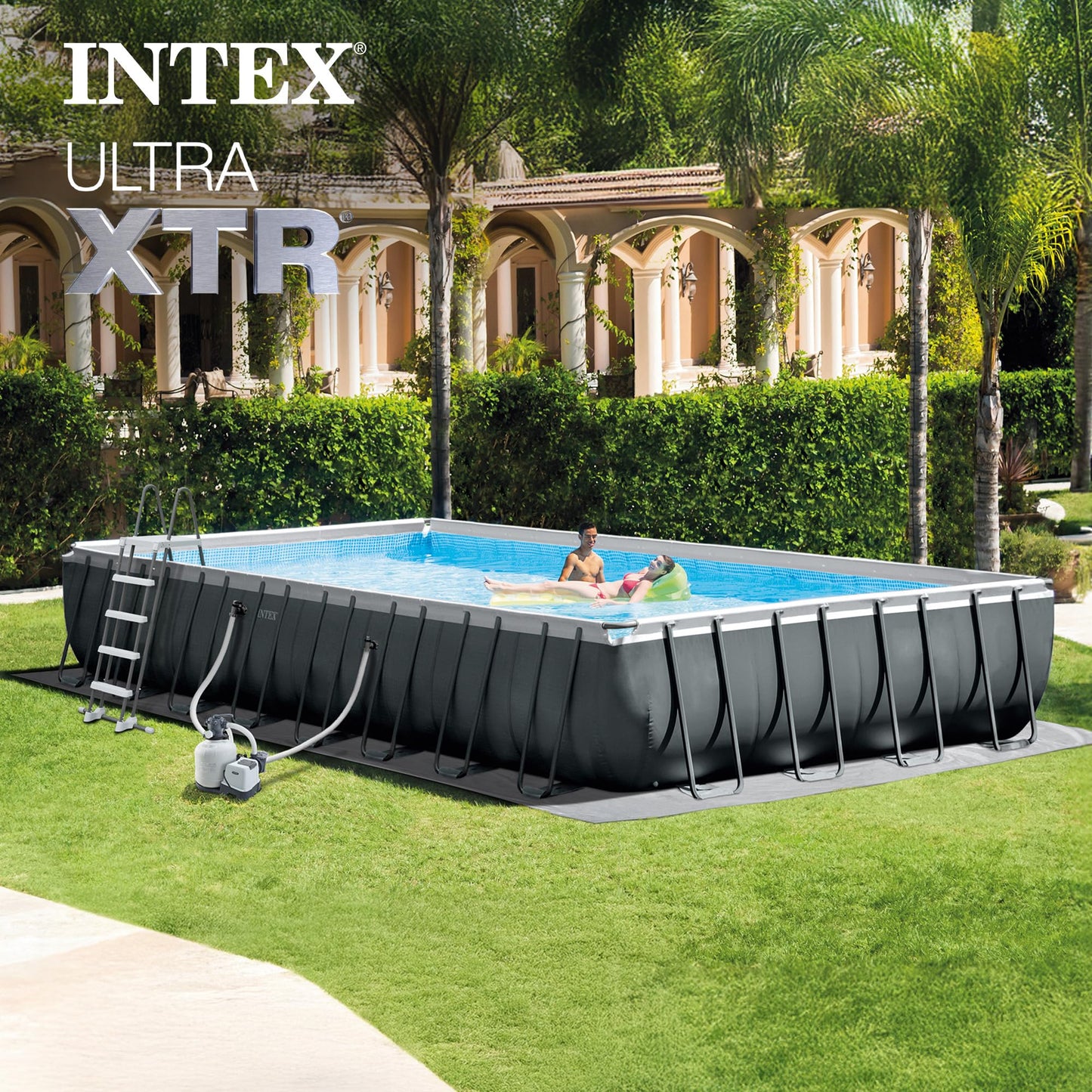 Ultra XTR 32 ft x 16 ft 52 in Above Ground Pool Set, Rectangular Swimming Pool
