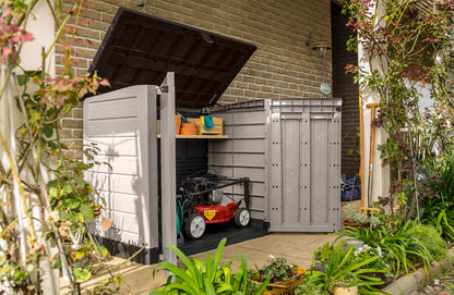 Store It Out Midi Outdoor Plastic Garden Storage Shed - Beige/Brown