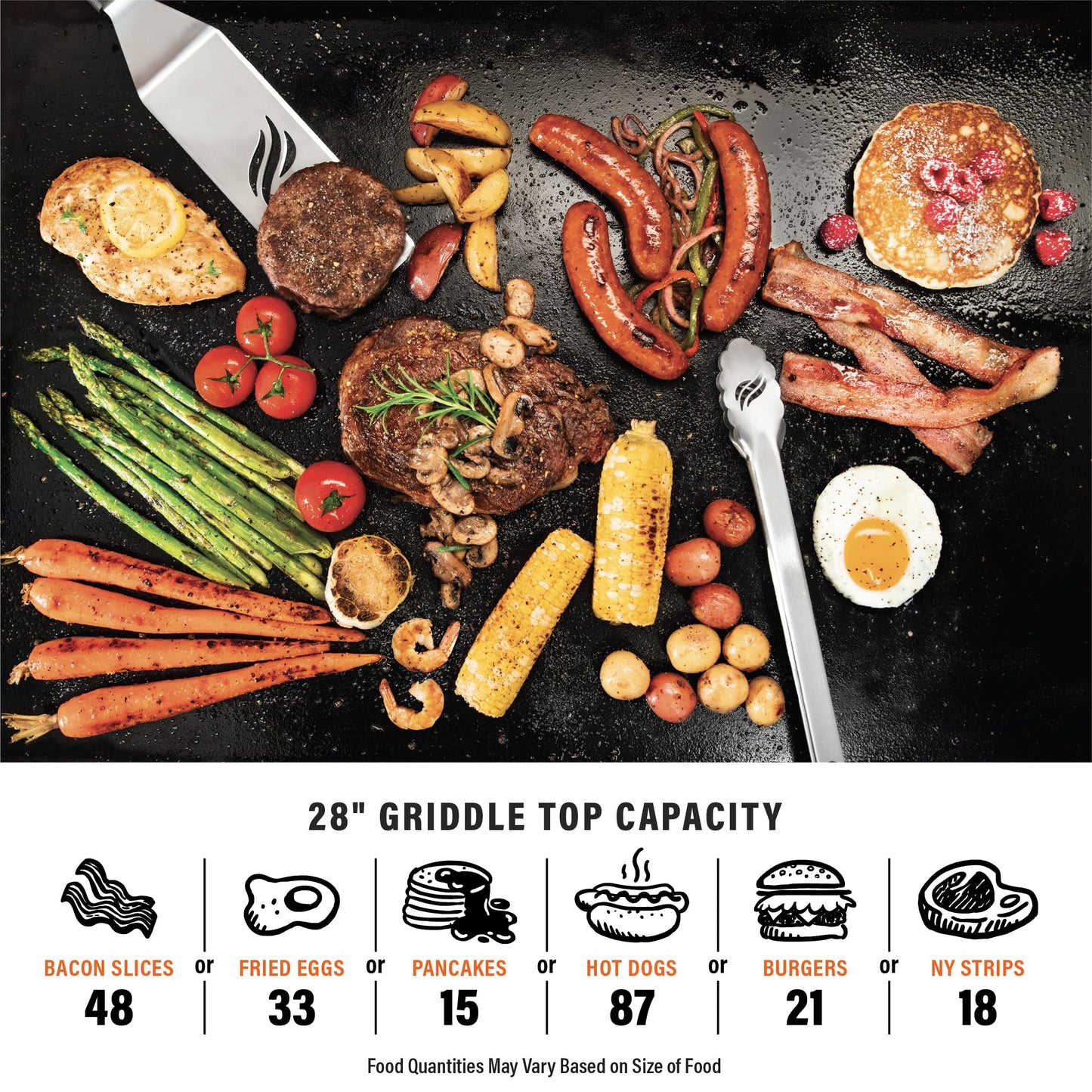 Flat Top Gas Grill Griddle 2 Burner Propane Fuelled Rear Grease Management System