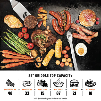 Flat Top Gas Grill Griddle 2 Burner Propane Fuelled Rear Grease Management System