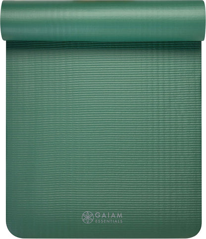 Gaiam Thick Yoga Mat Extra Cushioned NBR Foam Non-Slip Exercise Fitness Mat with Carrying Strap 72 x 24 Inch