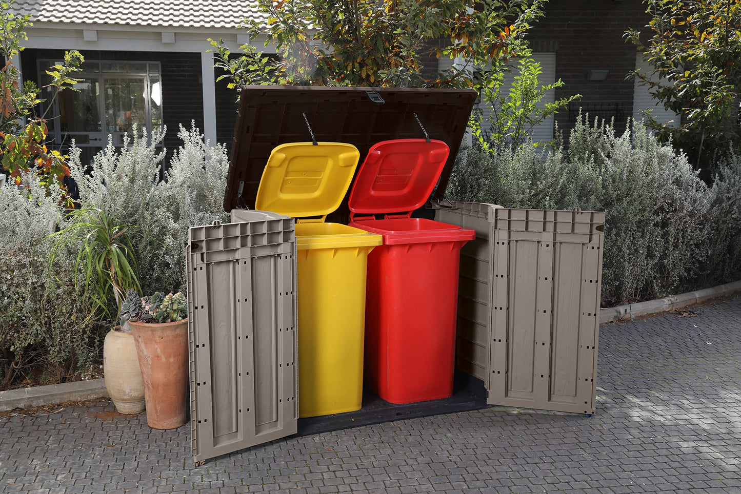 Store It Out Midi Outdoor Plastic Garden Storage Shed - Beige/Brown